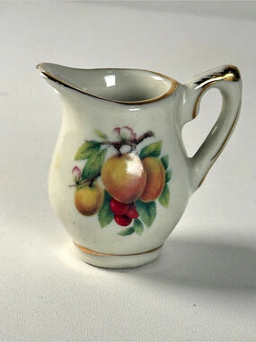 Vintage Royal Worcester Evesham Gold Porcelain Mini Creamer Pitcher